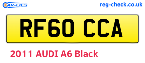 RF60CCA are the vehicle registration plates.