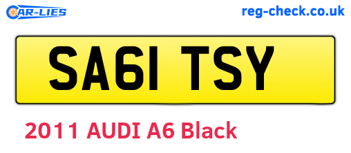 SA61TSY are the vehicle registration plates.