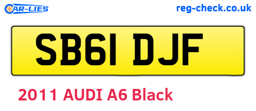 SB61DJF are the vehicle registration plates.