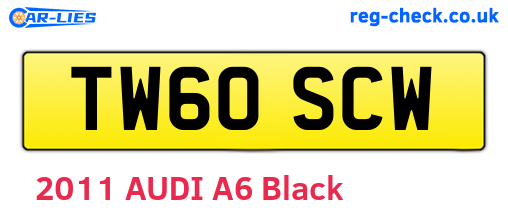 TW60SCW are the vehicle registration plates.