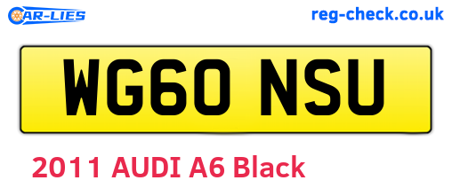 WG60NSU are the vehicle registration plates.