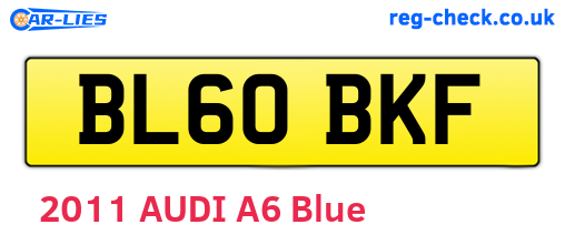 BL60BKF are the vehicle registration plates.