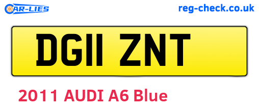 DG11ZNT are the vehicle registration plates.