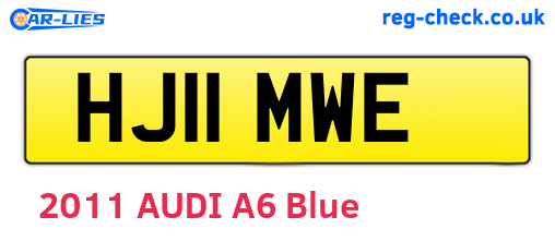 HJ11MWE are the vehicle registration plates.