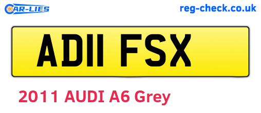 AD11FSX are the vehicle registration plates.