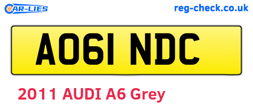 AO61NDC are the vehicle registration plates.