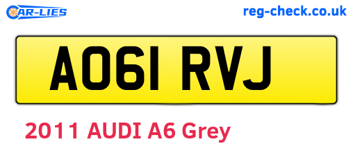 AO61RVJ are the vehicle registration plates.