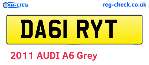 DA61RYT are the vehicle registration plates.