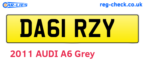 DA61RZY are the vehicle registration plates.