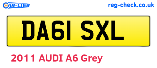 DA61SXL are the vehicle registration plates.