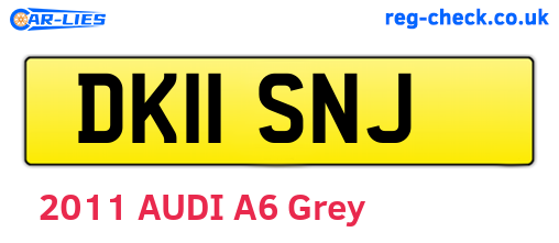 DK11SNJ are the vehicle registration plates.
