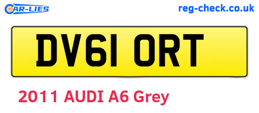 DV61ORT are the vehicle registration plates.