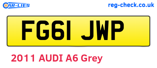 FG61JWP are the vehicle registration plates.