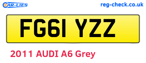 FG61YZZ are the vehicle registration plates.