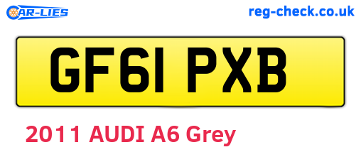 GF61PXB are the vehicle registration plates.