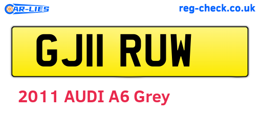 GJ11RUW are the vehicle registration plates.