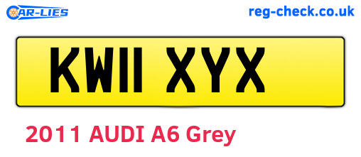 KW11XYX are the vehicle registration plates.