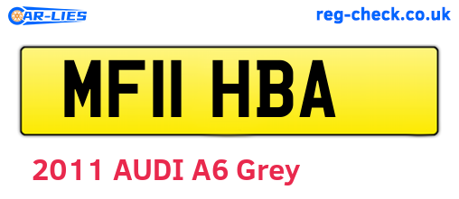 MF11HBA are the vehicle registration plates.