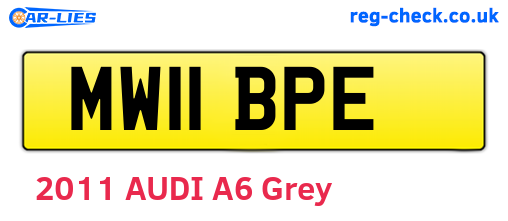MW11BPE are the vehicle registration plates.