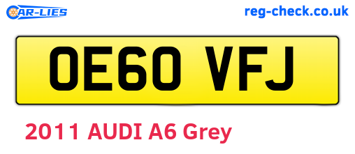 OE60VFJ are the vehicle registration plates.