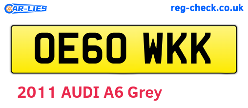 OE60WKK are the vehicle registration plates.