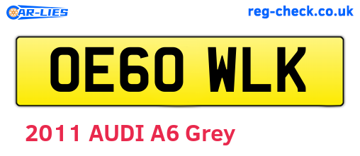 OE60WLK are the vehicle registration plates.