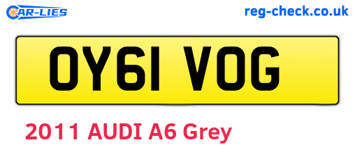 OY61VOG are the vehicle registration plates.