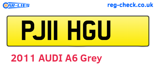 PJ11HGU are the vehicle registration plates.
