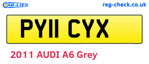 PY11CYX are the vehicle registration plates.