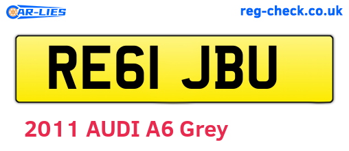 RE61JBU are the vehicle registration plates.