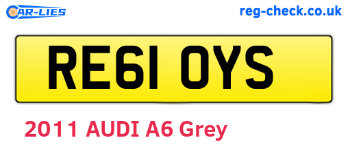 RE61OYS are the vehicle registration plates.