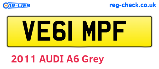 VE61MPF are the vehicle registration plates.