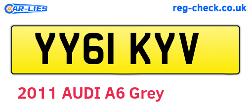 YY61KYV are the vehicle registration plates.