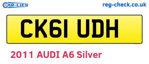 CK61UDH are the vehicle registration plates.