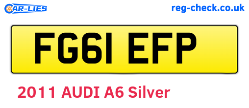 FG61EFP are the vehicle registration plates.