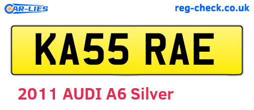 KA55RAE are the vehicle registration plates.
