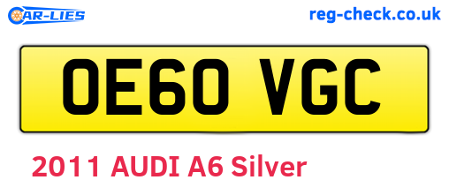 OE60VGC are the vehicle registration plates.