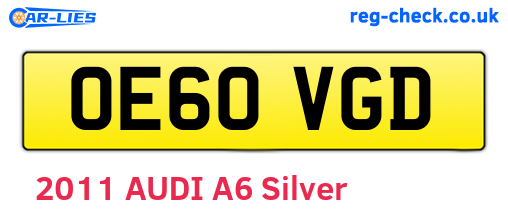 OE60VGD are the vehicle registration plates.