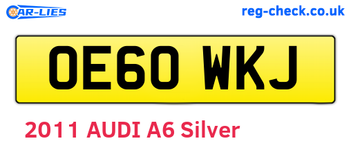 OE60WKJ are the vehicle registration plates.