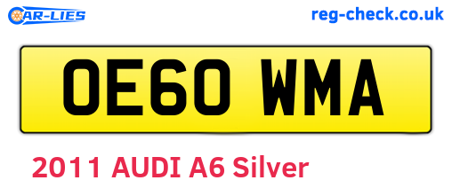 OE60WMA are the vehicle registration plates.