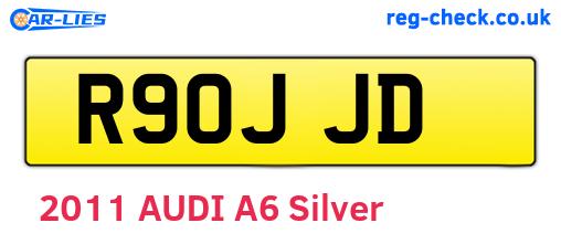 R90JJD are the vehicle registration plates.