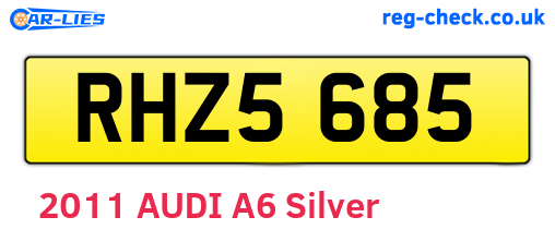 RHZ5685 are the vehicle registration plates.