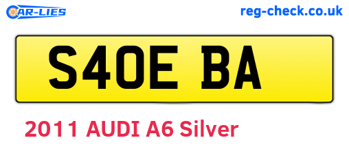 S40EBA are the vehicle registration plates.