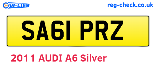 SA61PRZ are the vehicle registration plates.