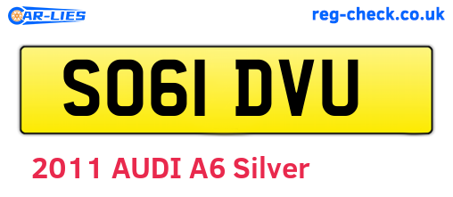 SO61DVU are the vehicle registration plates.
