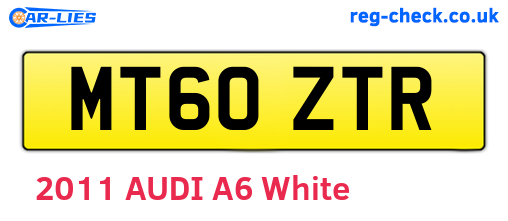 MT60ZTR are the vehicle registration plates.