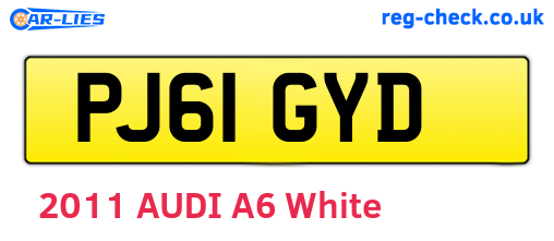 PJ61GYD are the vehicle registration plates.