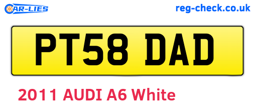 PT58DAD are the vehicle registration plates.