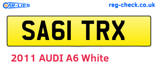 SA61TRX are the vehicle registration plates.
