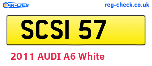 SCS157 are the vehicle registration plates.